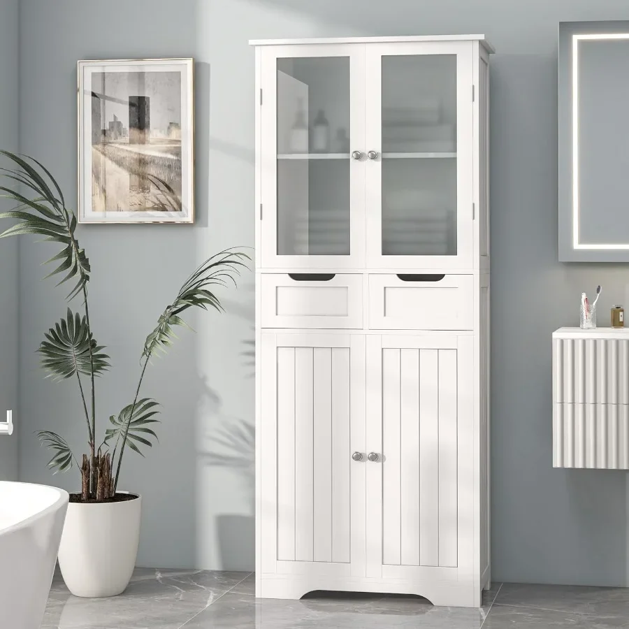 Storage & Organization - 67 Tall Bathroom Storage Cabinet, Freestanding