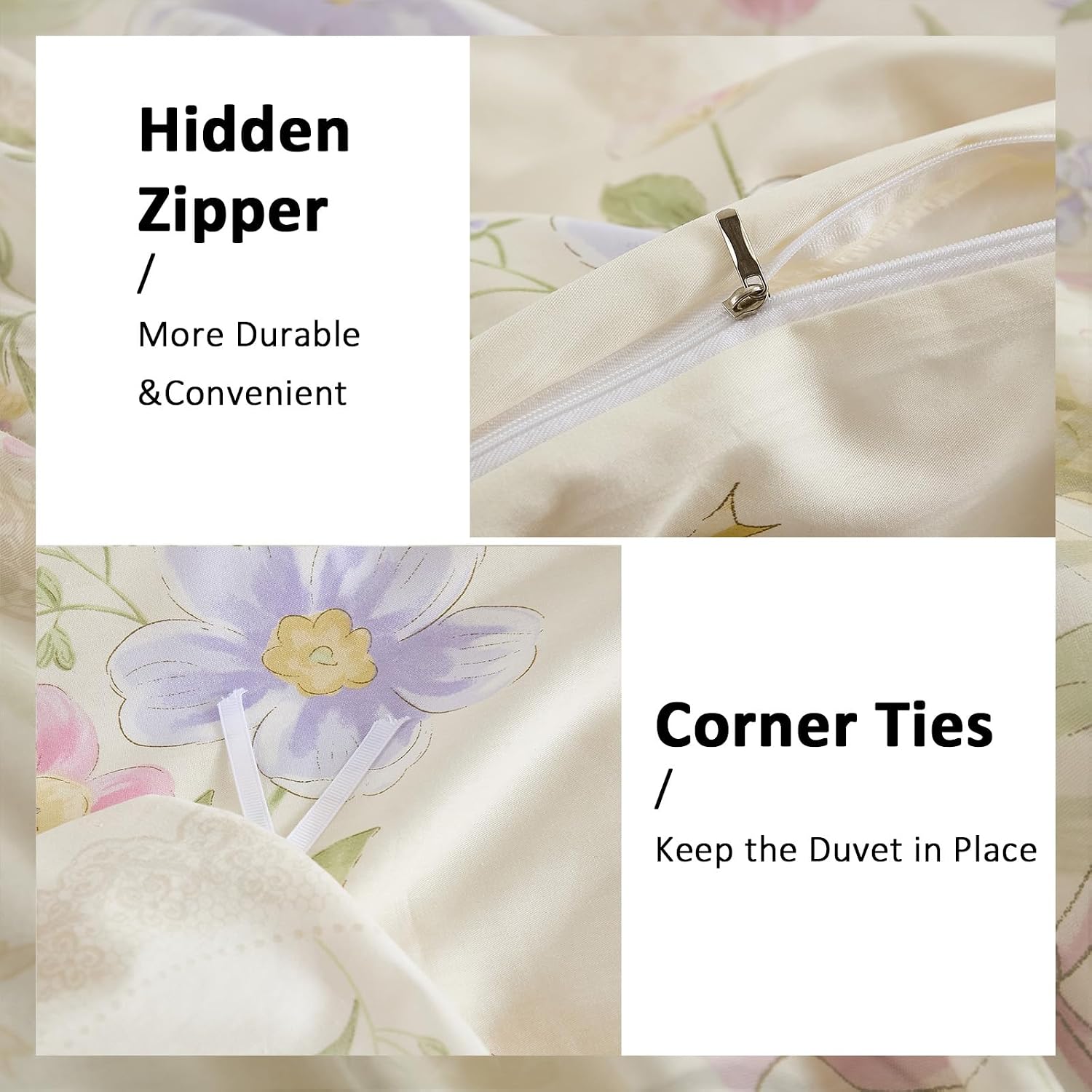 Floral Duvet Cover Queen/King  - đánh giá và giá Aesthetic Floral Duvet Cover