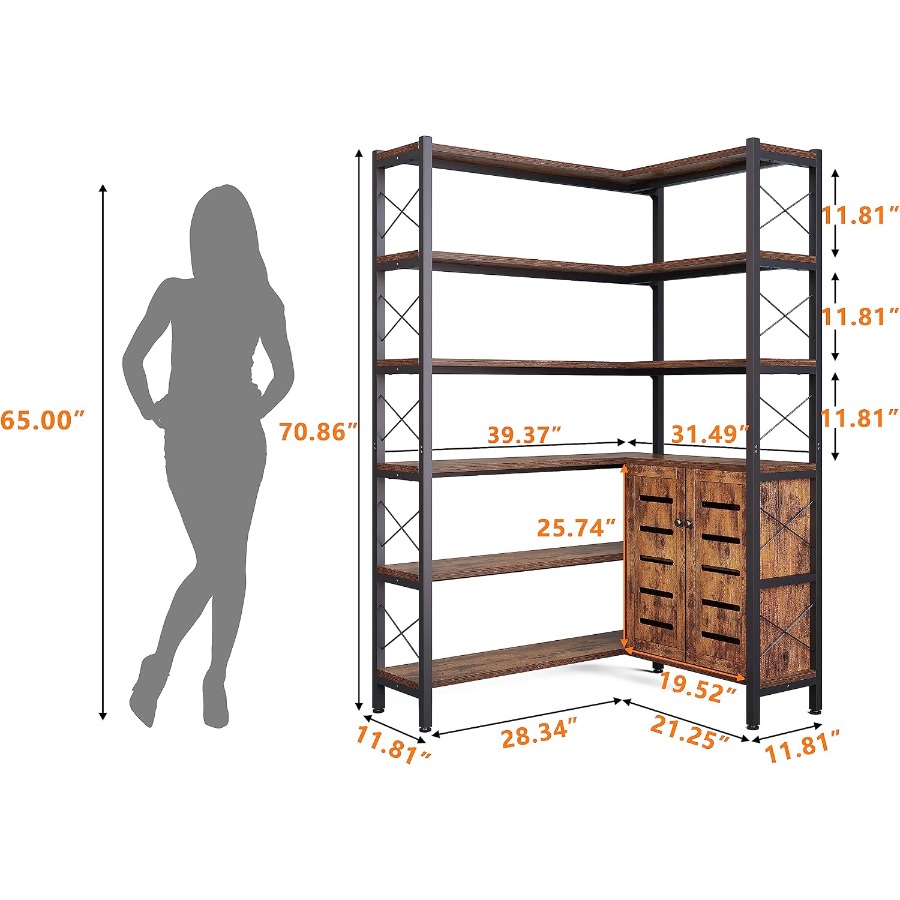 6-Shelf Corner Bookshelf for L - đánh giá và giá Storage & Organization