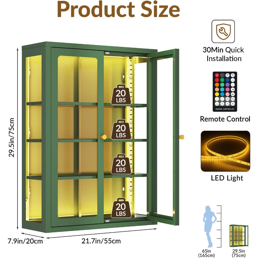 Metal wall display storage cab - đánh giá và giá Storage & Organization