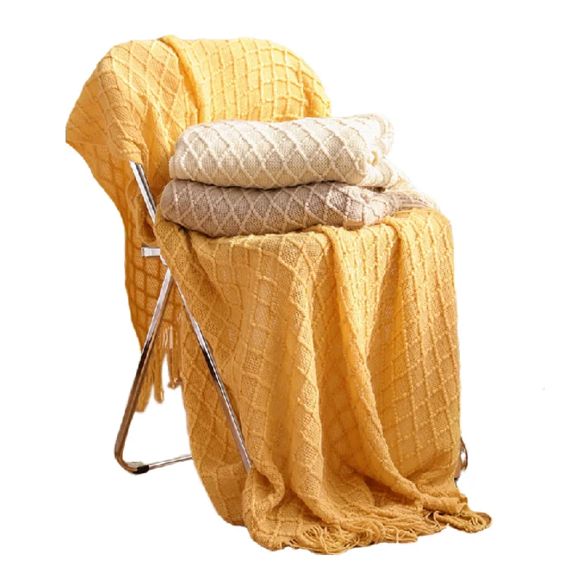 Textile City Diamond Knit Thro - đánh giá và giá Boho Throw Blanket Fringe