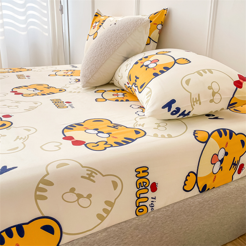 1PC Cartoon Tiger Fitted Sheet - đánh giá và giá Fitted Bed Sheets Deep Pocket