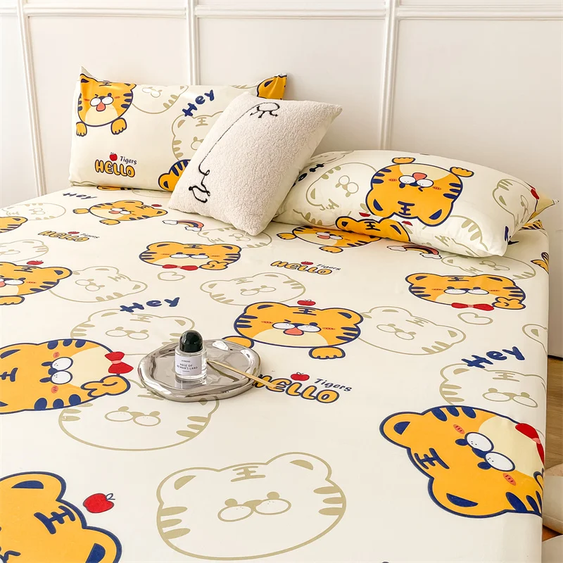 1PC Cartoon Tiger Fitted Sheet - đánh giá và giá Fitted Bed Sheets Deep Pocket