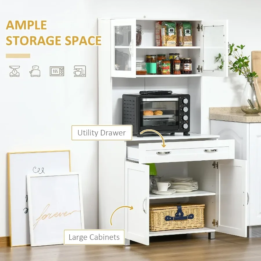 67 Pantry Cabinet Kitchen Hutc - đánh giá và giá Storage & Organization
