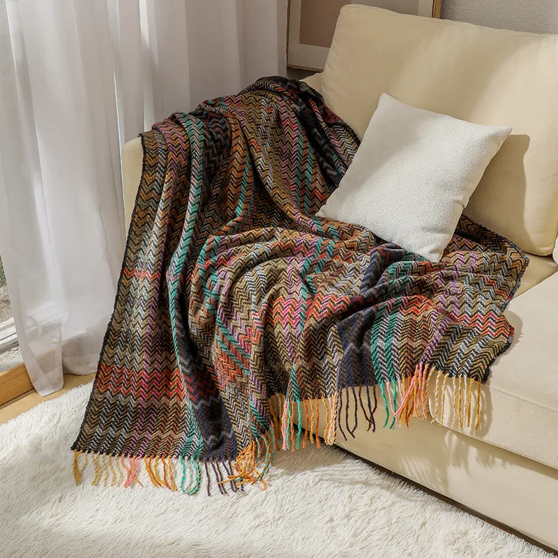 Boho Wave Throw Blanket with T - đánh giá và giá Boho Throw Blanket Fringe